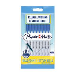 Paper Mate 045-balpennen | Medium punt (1,0 mm) | Blauwe inkt | 8 stuks