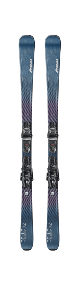 Nordica Belle 72 CA - Piste ski's - Speels en stabiel - Blauw/rainbow dames 156 cm