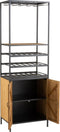 J-Line kast Wijnflessen + Glazen - metaal/hout - naturel