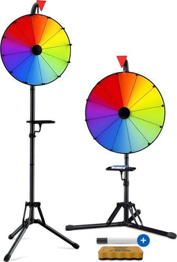 Jespro Rad van Fortuin XXL - Ø40cm - 12 Beschrijfbare Segmenten - Statief & Marker