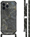 iMoshion Hoesje Geschikt voor iPhone 13 Pro Hoesje Met Koord - iMoshion Design Hoesje met Koord - Zwart / Black Marble