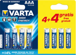 Varta 4903121448 - Alkaline batterij AAA - 10% meer energie - Geel