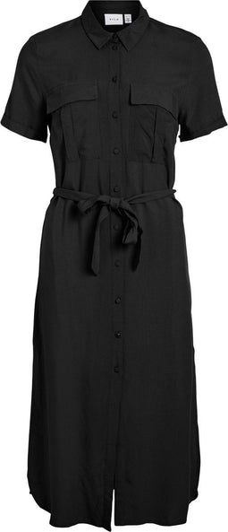 VILA VIELAINE - Blousejurk - Lange mouwen - Riem in de taille - Maat 36