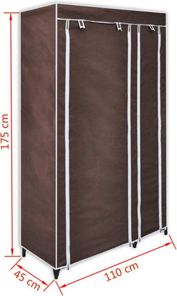 vidaXL - Kledingkasten - stof - bruin - 2 - st