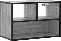 vidaXL - Tv-meubel - 60x31x39,5 - cm - bewerkt - hout - metaal - grijs - sonoma - eiken