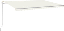 vidaXL - Luifel - handmatig - uittrekbaar - met - LED - 500x350 - cm - crèmekleurig
