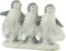 J-Line decoratie Pinguin 3delig - polyresin - wit/grijs