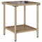 vidaXL - Tuinbank - met - tafel - en - kussens - L-vormig - beige - poly - rattan