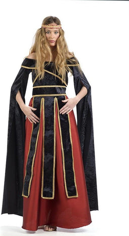 Limit - Koning Prins & Adel Kostuum - Rood Middeleeuwse Hertogin Henrike Von Handrup - Vrouw - Rood - Maat 38 - Carnavalskleding - Verkleedkleding