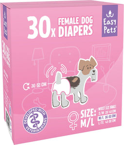 Easypets Dog Diapers Female - Hondenluiers Teef - M/L - 30 stuks - Grootverpakking