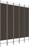 vidaXL - Kamerscherm - met - 5 - panelen - 200x220 - cm - stof - bruin