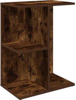 vidaXL - Nachtkastje - 46,5x29x61 - cm - bewerkt - hout - gerookt - eikenkleurig