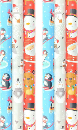 Noël 3 cadeaupapier - Kerstpapier voor Kinderen - 3 meter x 70 cm - 6 rollen