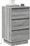 vidaXL - Nachtkastje - met - LED - Grijs - Sonoma - 39x34,5x65 - cm - Gelaagd - Hout