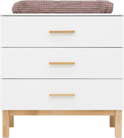 Bopita Lotte commode met 3 laden - Wit/Naturel