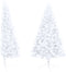 vidaXL - Kunstkerstboom - met - verlichting - en - kerstballen - half - 150 - cm - wit