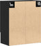 vidaXL - Wandkast - Zwart - Eiken - 60x31x70 - cm - Engineered - Hout