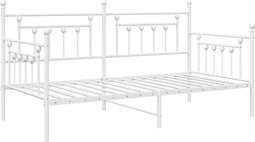 vidaXL - Ligbedframe - Wit - 90x200 - cm - Staal
