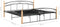 vidaXL - Bedframe - metaal - en - massief - eikenhout - zwart - 180x200 - cm