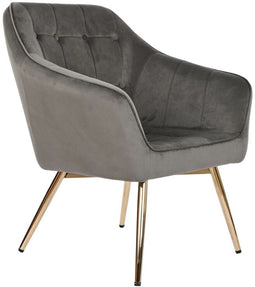 Armstoel DKD Home Decor Gouden Donker grijs Metaal 74 x 74 x 90 cm