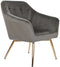 Armstoel DKD Home Decor Gouden Donker grijs Metaal 74 x 74 x 90 cm