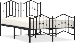 vidaXL - Bedframe - met - hoofd- - en - voeteneinde metaal - zwart - 120x190 - cm