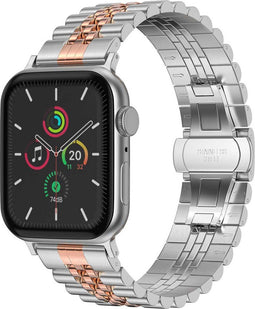 Selencia Jubilee stalen bandje - Geschikt voor Apple Watch 1, 2, 3, 4, 5, 6, 7, 8, 9, 10 (42 mm), SE - 38/40/41 mm - Zilver - One Size