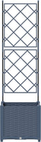 vidaXL - Tuinplanter - met - Trellis - Grijs - 40x40x143 - cm