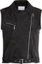 SISTERS POINT Owi-ve - Denim gilet - Slim fit met kraag en ceintuur - Zwart