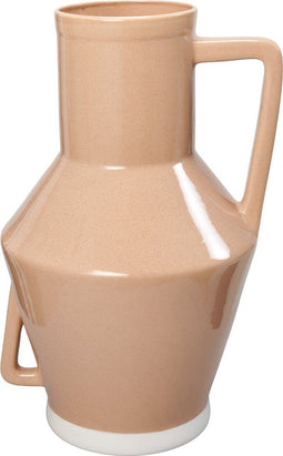 Return to Sender | Vaas 30 cm Poederroze met handvat - bloemenvaas
