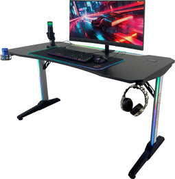 Qware Fremont - Gaming Bureau - RGB LED - Aluminium - 140cm - Zwart
