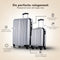 Slazenger Kofferset 2 Delig - Handbagage Trolley en Ruimbagage Koffer (S + M/L) - Hardcase met 360° Wielen en Cijferslot - Zilver