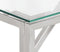 vidaXL - Wandtafel - roestvrijstaal - en - gehard - glas - zilverkleurig