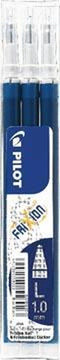 Pilot balpenvulling FriXion Ball/Clicker, blauw-zwart, etui van 3 stuks
