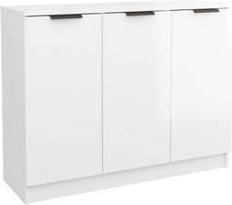 vidaXL - Dressoir - 90,5x30x70 - cm - bewerkt - hout - hoogglans - wit