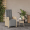 vidaXL - Tuinstoel - verstelbaar - met - voetensteun - poly - rattan - gemengd - beige