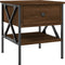 vidaXL - Nachtkastje - 40x42x45 - cm - bewerkt - hout - bruin - eikenkleur