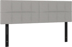 vidaXL - Hoofdborden - 2 - st - 72x5x78/88 - cm - stof - lichtgrijs