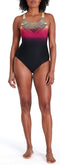 Speedo Digital Placement Medalist - Sportbadpak - Nauwsluitende pasvorm - Zwart - Geel - Roze - Maat 40