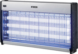 NOVEEN IKN60 - Insectenlamp - Luxe Metaal en Vuurvast ABS, Krachtige UVA Verlichting - Metaal / Zilver