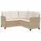 vidaXL - Tuinbank - met - tafel - en - kussens - L-vormig - beige - poly - rattan