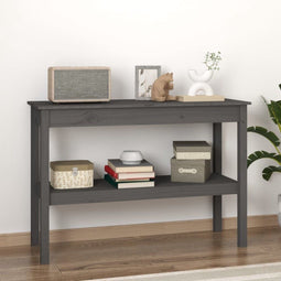 vidaXL - Wandtafel - 110x40x75 - cm - massief - grenenhout - grijs