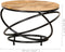 vidaXL - Salontafel - 60x60x40 - cm - massief - ruw - mangohout - zwart