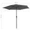 vidaXL - Parasol - met - metalen - paal - 300 - cm - antraciet