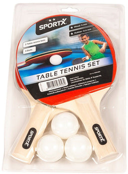 SportX Tafeltennis Set - 2 Bats en 3 Ballen - Multicolor