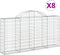 vidaXL - Schanskorven - 8 - st - gewelfd - 200x30x100/120 - cm - ijzer