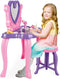 Pilsan Heart Speelgoed Make-uptafel | Tafel Met Spiegel En Kruk + Accessoires | Met Geluid | Roze | 21-delig