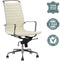 Feel Home - Hoge design bureaustoel - Echt leer - Crème