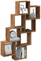 vidaXL - Wandschap - kubus - 90x15x119,5 - cm - bewerkt - hout - oud - houtkleurig