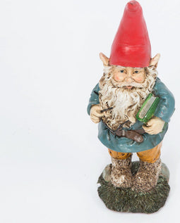 Tuinkabouter met leesbril en groen boek